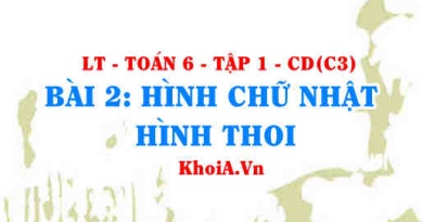Cách nhận biết hình chữ nhật, hình thoi, công thức tính chu vi, diện tích hình chữ nhật, hình thoi? Toán 6 bài 2 c3cd1